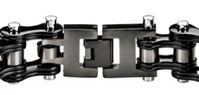Load image into Gallery viewer, 16mm Glossy Black Bike Chain Bracelet Double Link Men's Stainless Steel SB44