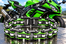 Load image into Gallery viewer, 16mm Black, Green, Silver Bike Chain Bracelet Double Link Men's Stainless Steel SB46