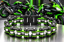 Load image into Gallery viewer, 16mm Black, Green, Silver Bike Chain Bracelet Double Link Men's Stainless Steel SB46
