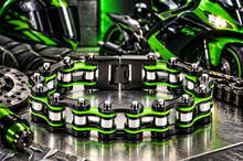 Load image into Gallery viewer, 16mm Black, Green, Silver Bike Chain Bracelet Double Link Men's Stainless Steel SB46