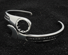 Load image into Gallery viewer, Men's Wrench Bracelet Cuff Style Biker Mechanic's Bracelet Stainless Steel<br>SB47