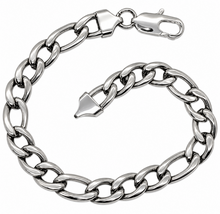 Load image into Gallery viewer, 8mm Figaro Link Bracelet Men's Stainless Steel SB49