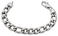 8mm Figaro Link Bracelet Men's Stainless Steel SB49