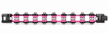 Load image into Gallery viewer, Ladies 10mm Black &amp; Pink Bike Chain Bling Bracelet Stainless Steel SB50