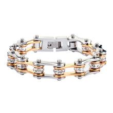 Load image into Gallery viewer, Womens Jewelry Motorcycle Bike Chain Stainless Steel Bracelet Silver and Gold SB57