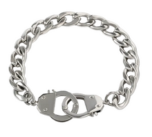 Load image into Gallery viewer, Stainless Steel Handcuff Bracelet – 8mm Curb Link Biker Jewelry SB5