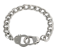 Unisex Handcuff Bracelet 8mm Curb Link Stainless Steel SB5