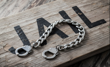 Load image into Gallery viewer, Stainless Steel Handcuff Bracelet – 8mm Curb Link Biker Jewelry SB5