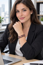Load image into Gallery viewer, Ladies 10mm Black &amp; Candy Red Bling Bike Chain Bracelet Stainless Steel SB60