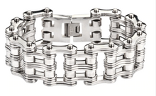 Load image into Gallery viewer, Biker Jewelry Men&#39;s Primary Motorcycle Bike Chain Bracelet Chrome Stainless Steel