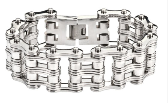Biker Jewelry Men's Primary Motorcycle Bike Chain Bracelet Chrome Stainless Steel