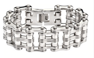 Men's 24mm Primary Motorcycle Bike Chain Bracelet Chrome Stainless Steel SB71