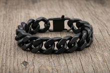Load image into Gallery viewer, 12mm Black Cuban Link Bracelet Men's Designer Stainless Steel<br> SB7