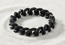 Load image into Gallery viewer, Men's 12mm Black Cuban Link Bracelet Designer Stainless Steel SB7