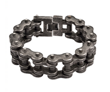 Load image into Gallery viewer, 24mm Rugged Distressed Bike Chain Bracelet Dark Antique Finish Men's Stainless Steel SB86