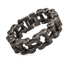 Load image into Gallery viewer, 24mm Rugged Distressed Bike Chain Bracelet Dark Antique Finish Men's Stainless Steel SB86