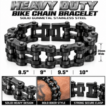Load image into Gallery viewer, 20mm Gunmetal Rugged Bike Chain Bracelet Men's Biker Stainless Steel SB95
