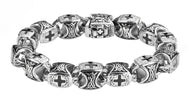 Greek Cross Bracelet Biker Stainless Steel SB97