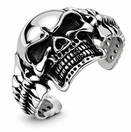 Men's Back Bone Skull Cuff Bracelet Stainless Steel SB9