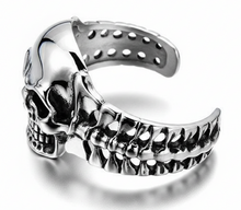 Load image into Gallery viewer, Back Bone Skull Cuff Bracelet Men's Stainless Steel<br> SB9