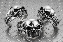 Load image into Gallery viewer, Back Bone Skull Cuff Bracelet Men's Stainless Steel<br> SB9