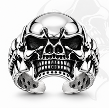 Load image into Gallery viewer, Men's Back Bone Skull Cuff Bracelet Stainless Steel SB9