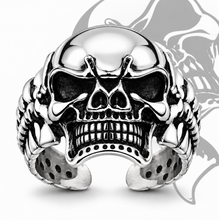 Load image into Gallery viewer, Men's Back Bone Skull Cuff Bracelet Stainless Steel SB9