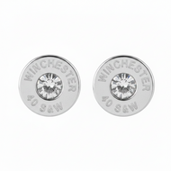 Bling Bullet Post Earrings in Silver or Gold Tone Unisex Stainless Steel SE1