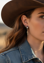 Load image into Gallery viewer, Lightning Bolt Dangle Hoop Earrings 3 Colors Stainless Steel SE11