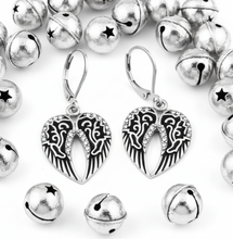Load image into Gallery viewer, Angel Wing Bling Earrings Lever Backs Stainless Steel SE14