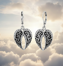 Load image into Gallery viewer, Angel Wing Bling Earrings Lever Backs Stainless Steel SE14