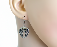 Load image into Gallery viewer, Angel Wing Bling Earrings Lever Backs Stainless Steel SE14