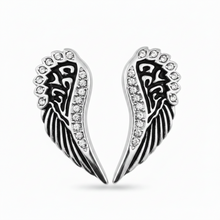 Load image into Gallery viewer, Angel Wing Bling Post Earrings Stainless Steel SE15