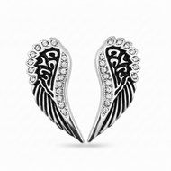 Angel Wing Bling Post Earrings Stainless Steel SE15