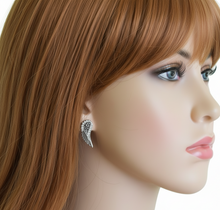 Load image into Gallery viewer, Angel Wing Bling Post Earrings Stainless Steel SE15