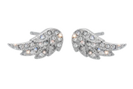 Feathered Wing Bling Post Earrings Stainless Steel SE16