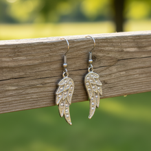 Load image into Gallery viewer, Feathered Wing Bling Dangle Earrings Stainless Steel SE17
