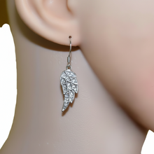 Load image into Gallery viewer, Feathered Wing Bling Dangle Earrings Stainless Steel SE17