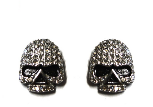 Biker Jewelry Unisex Bling Willie G Skull Post & Nut Earrings Stainless Steel Small SE18