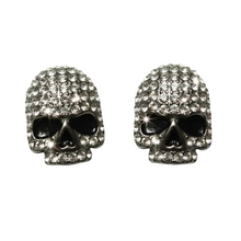 Load image into Gallery viewer, Small Skull Bling Post Earrings Unisex Stainless Steel SE18