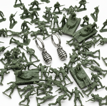 Load image into Gallery viewer, Hand Grenade Dangle Hoop Earrings Unisex Stainless Steel SE19