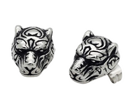Tiger Head Post Earrings Unisex Stainless Steel SE20