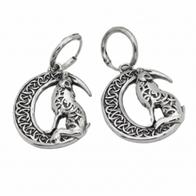 Load image into Gallery viewer, MoonWolf Dangle Hoop Earrings Unisex Stainless Steel SE21