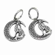 MoonWolf Dangle Hoop Earrings Unisex Stainless Steel SE21