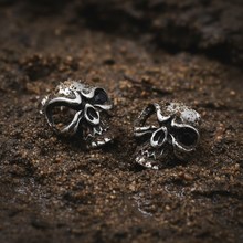Load image into Gallery viewer, Black Eyed Skull Post Earrings Unisex Stainless Steel SE22