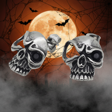 Load image into Gallery viewer, Black Eyed Skull Post Earrings Unisex Stainless Steel SE22