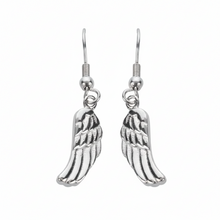 Load image into Gallery viewer, Simple Angel Wing Dangle Earrings French Wires Stainless Steel SE25