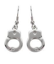 Load image into Gallery viewer, Biker Jewelry Small Ladies Handcuff Earrings Stainless Steel