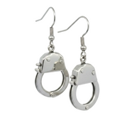 Biker Jewelry Unisex Dangling Handcuff French Wire Earrings Stainless Steel SE29