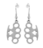 Brass Knuckles Dangle Earrings French Wire Unisex Stainless Steel SE2